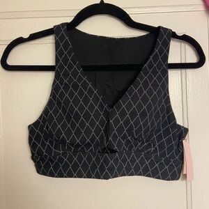 Victoria's Secret Black and White Patterned Crop Top/sports bra